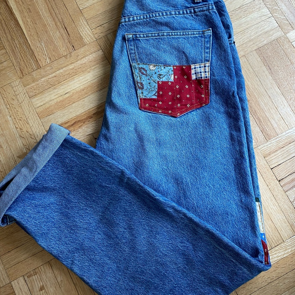 Reformation Cynthia patchwork jeans